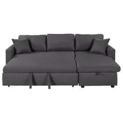 Glossy L-Shaped Sectional Storage Sofa Cum Bed - Nice Maple
