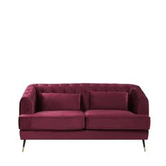 Telly Chesterfield Sofa Set in Burgundy Color