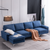 Jasmine Blue Sectional Sofa Set - Nice Maple