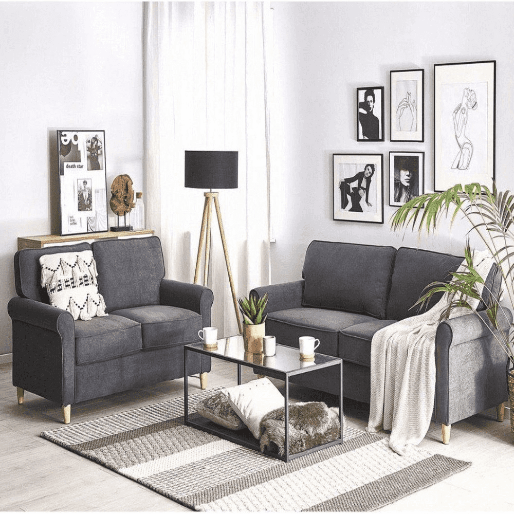 Classic Retro Sofa Set in Grey - Nice Maple