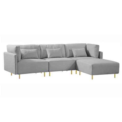 Classic Modern Suede Sofa Set in Grey - Nice Maple