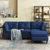 Glossy Sectional Suede Sofa Set With Ottoman - Nice Maple