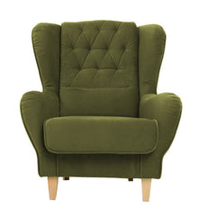 Stuffed Wing Chair in Green Color - Nice Maple