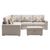Nollon Linen Fabric Sectional Sofa with Pillows and Storage Ottoman - Nice Maple