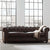 Rolled Arm Back Tufted Chesterfield Sofa in Leatherette - Nice Maple