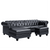 Dolcy Sectional Sofa Set in PU Leather in Black Color with Ottoman - Nice Maple