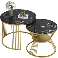 Jose Golden Nesting Table Set of Two