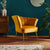 Opening Shell Designer Orange Velvet Lounge Chair