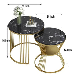 Jose Golden Nesting Table Set of Two