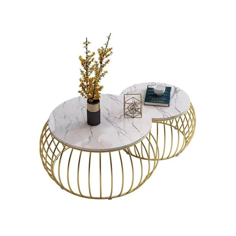 Ketty Golden Nesting Table Set of Two - Center Table
