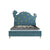 Dino Upholstered Bed Without Storage in Blue Suede - Nice Maple
