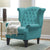 Wayside Chesterfield Wing Chair in Blue Color - Nice Maple