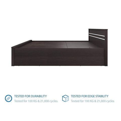 Sirca Wooden Bed With Storage in Brown Color - Nice Maple