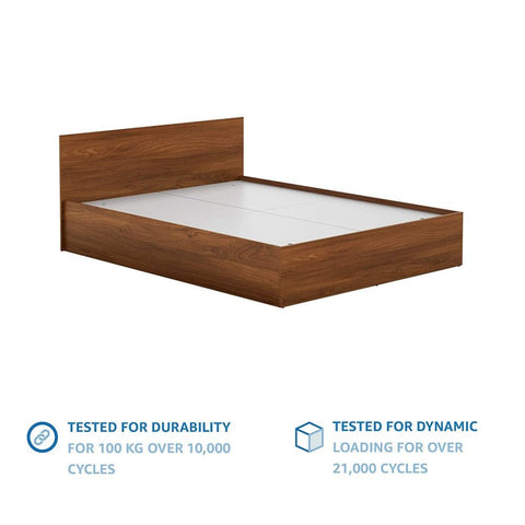 Solimo Wooden Bed in Walnut Colour With Storage - Nice Maple
