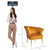 Opening Shell Designer Orange Velvet Lounge Chair