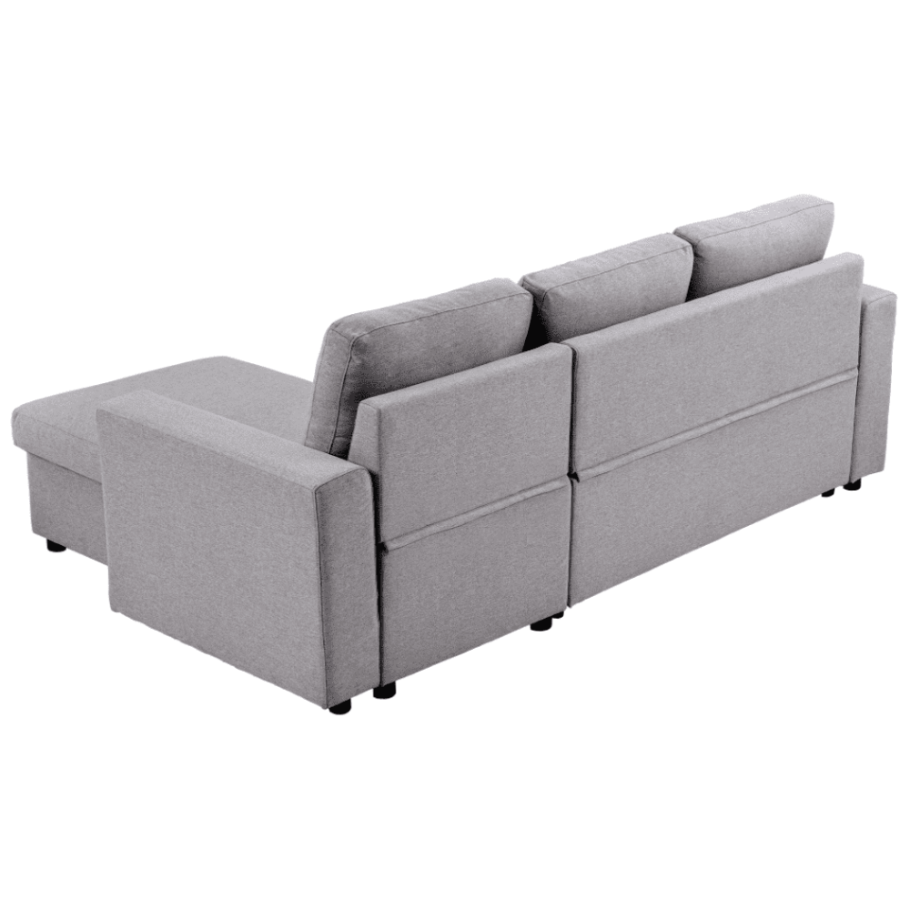 Roxy L-Shaped Sectional Storage Sofa Cum Bed - Nice Maple