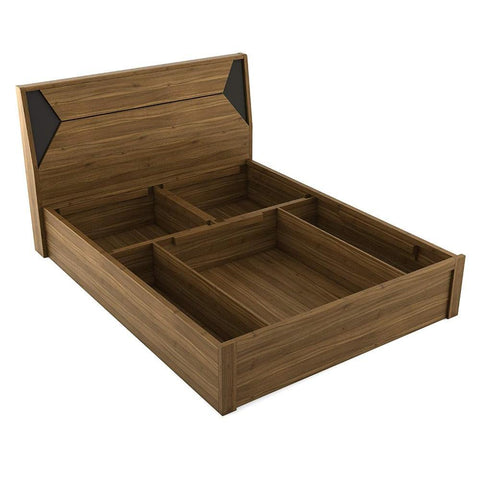 Dollo Wooden Bed In Tan With Storage - Nice Maple