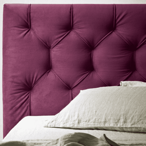 Straight Quilt Bed in Wine Suede - Nice Maple