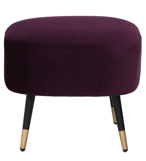 Mariana Velvet Finish Barrel Chair with Foot Stool in Wine Colour