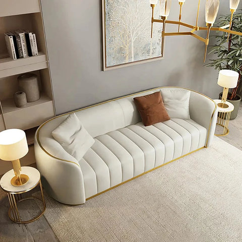 Ibiza Upholstered Sofa Set in White Suede