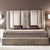 Lavish Luxury Upholstered Bed with Storage in Beige Suede - Nice Maple