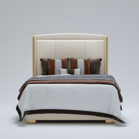 Flex Upholstered Luxury Bed With Side Tables in Leatherette - Nice Maple