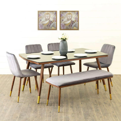 Flex 6 Seater Dining Table in Grey - Nice Maple