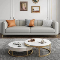 Flex Luxury Straight Line Sofa Set in Leatherette - Nice Maple