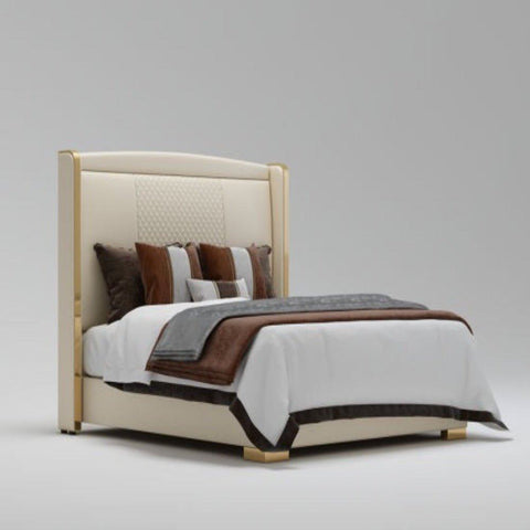 Flex Upholstered Luxury Bed With Side Tables in Leatherette - Nice Maple