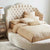 Volvo Quilted Upholstered Bed With Storage in Beige Suede - Nice Maple