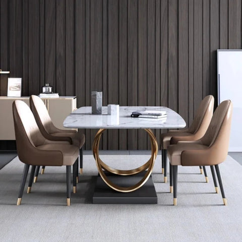 Inox Luxury 6 Seaterk Dining Table in Brown - Nice Maple