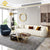 Western Luxury Modern Suede Sofa Set in Off White - Nice Maple