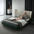 Yollo Upholstered Luxury Bed With Storage In Green Leatherette - Nice Maple