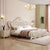 Urban Maharaja Upholstered Luxury Bed With Storage In Off White Leatherette - Nice Maple