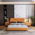 Lime Pro Upholstered Bed In Orange Leatherette - Nice Maple