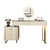 Pacific Dressing Table With Ottoman In Stainless Steel - Gold - Nice Maple