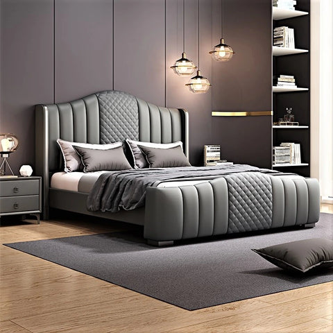 Mario Upholstered Bed In Suede