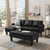 Practo Modern Suede Sofa Set in Suede With Setty - Nice Maple
