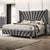 Dubai Wing Upholstered Bed with Storage in Grey Suede