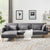 Umrao Upholstered Sectional Sofa In Grey Suede - Nice Maple