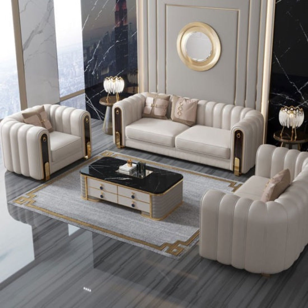 Nextra Premium Modern Sofa Set In Off