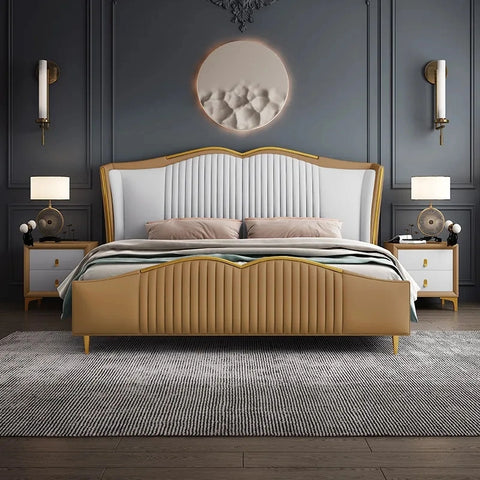 Kelvin Luxury Upholstered Bed In Suede