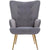 Kitty Button-Tufted Wingback Chair - Nice Maple