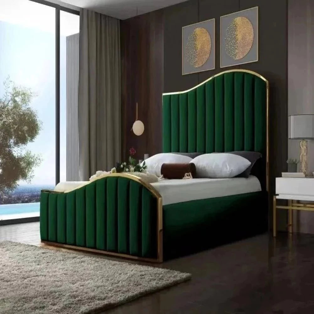 Wink Upholstered Bed With Storage In Suede - Nice Maple