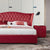 Polo Upholstered Bed With Side Table in Leatherette - Nice Maple
