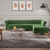 Lexis Tufted back Suede Chesterfield Sectional Sofa - Nice Maple