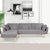Umrao Upholstered Sectional Sofa In Grey Suede - Nice Maple