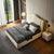 Practo Upholstered Bed with Storage In Leatherette - Nice Maple