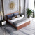 Kiko Upholstered Bed with Storage In Leatherette - Nice Maple