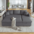 Glossy L-Shaped Sectional Storage Sofa Cum Bed - Nice Maple